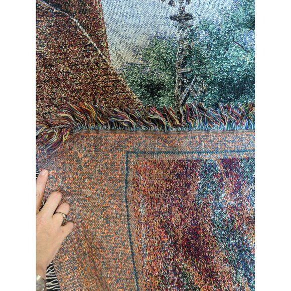 John Deere "Daddys Little Helper" Tapestry Blanket 70"x 50" Farm Scene By Charle - Picture 6 of 8